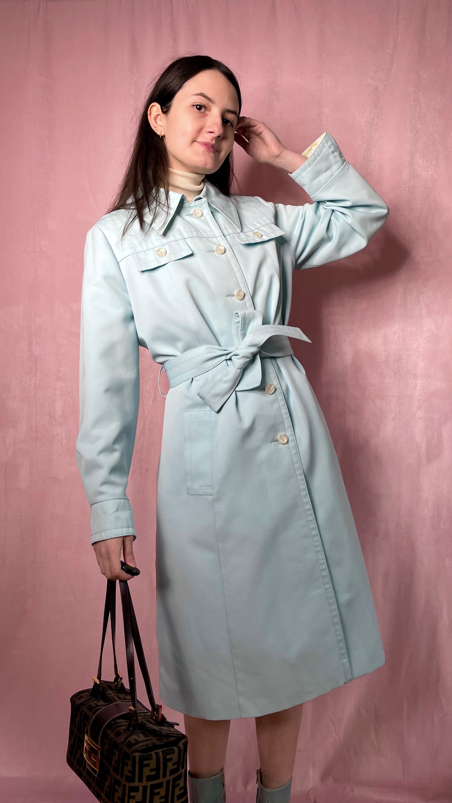 Baby Blue Trench Coat