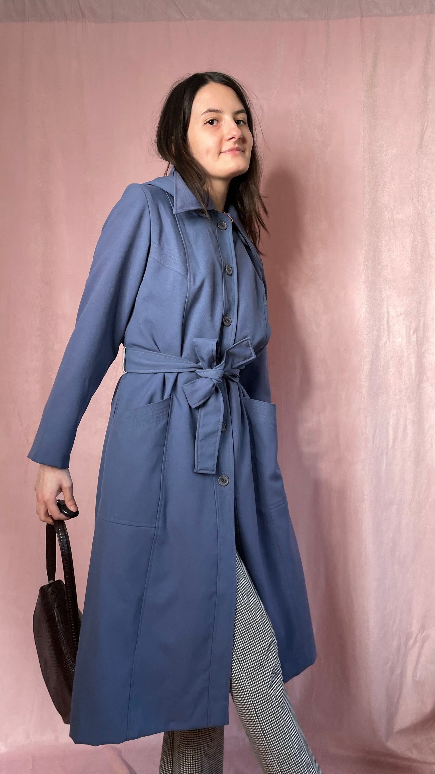 Slate Blue Trench Coat