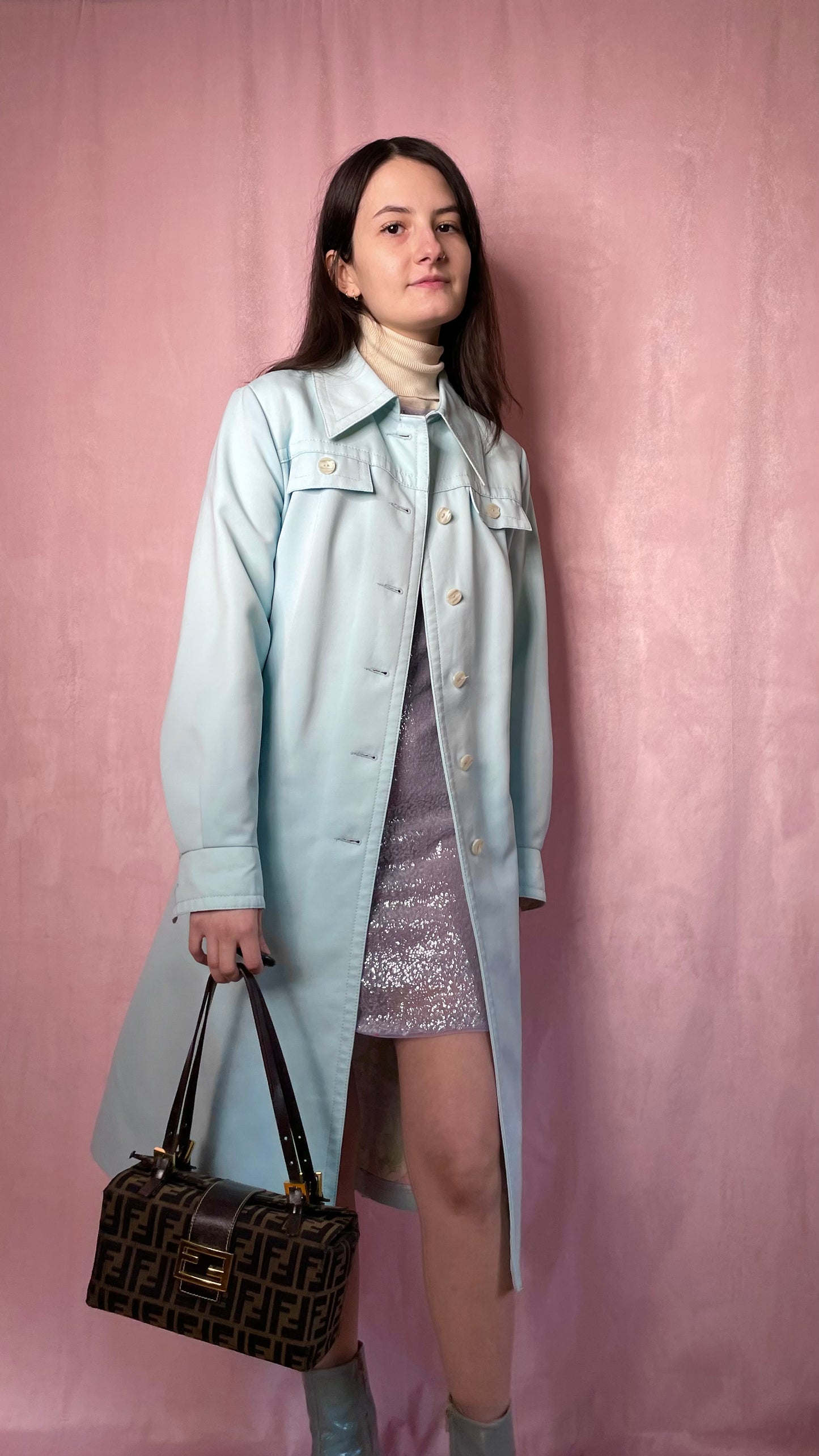 Baby Blue Trench Coat