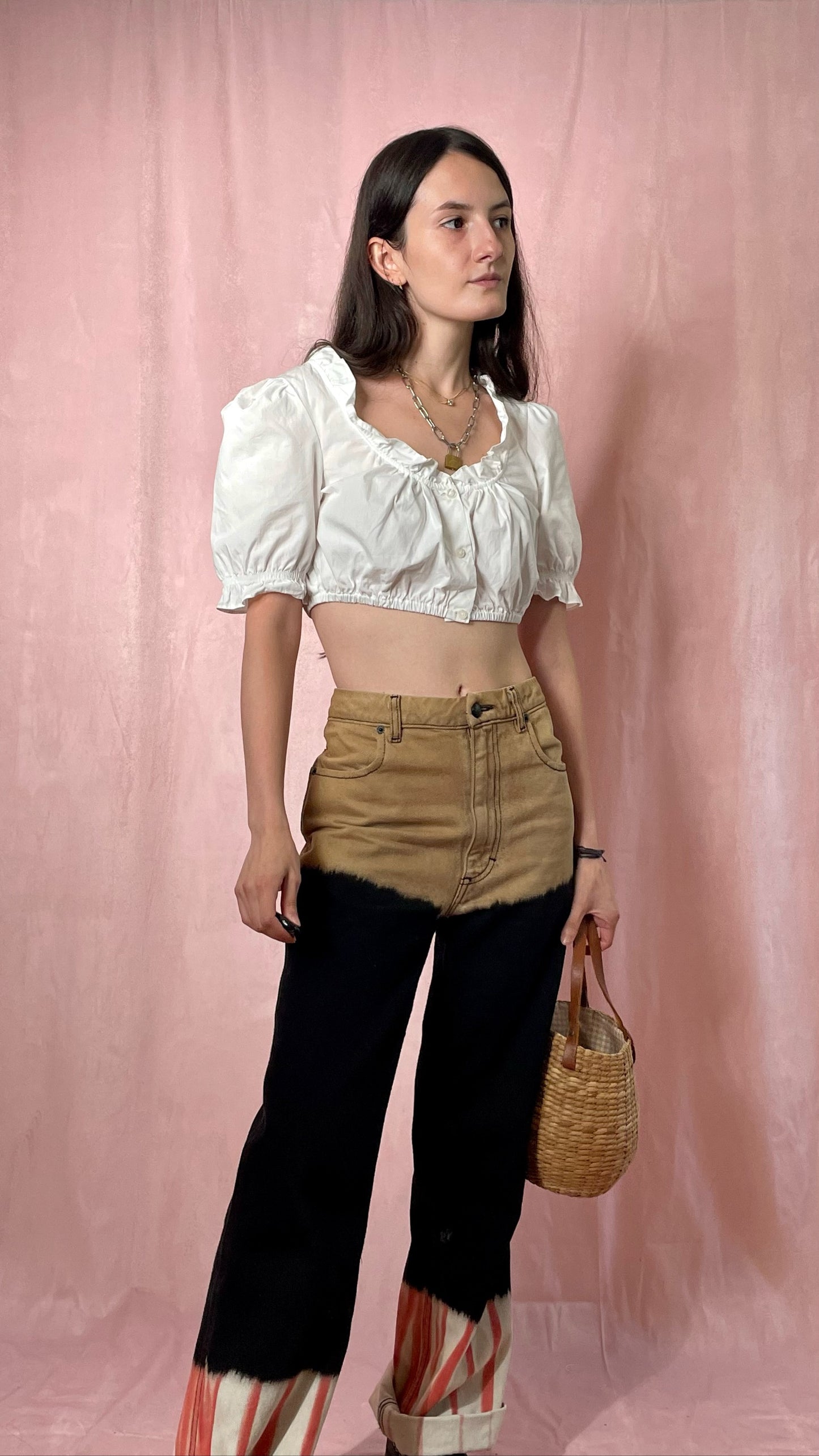 Button Up Crop Top