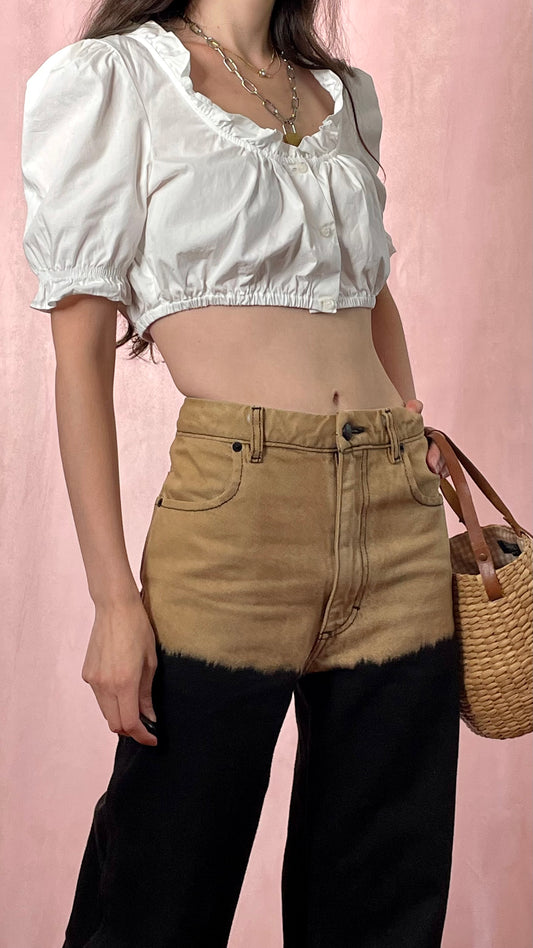 Button Up Crop Top