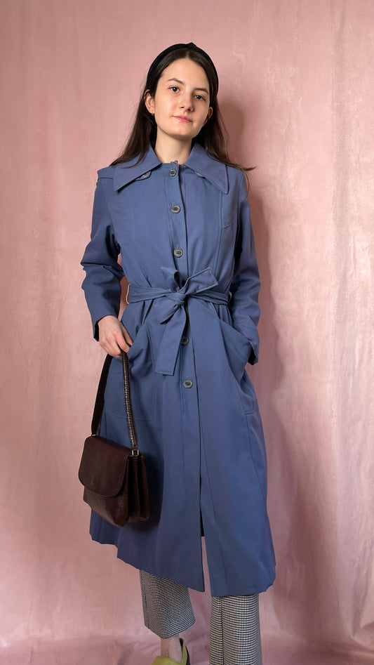 Slate Blue Trench Coat