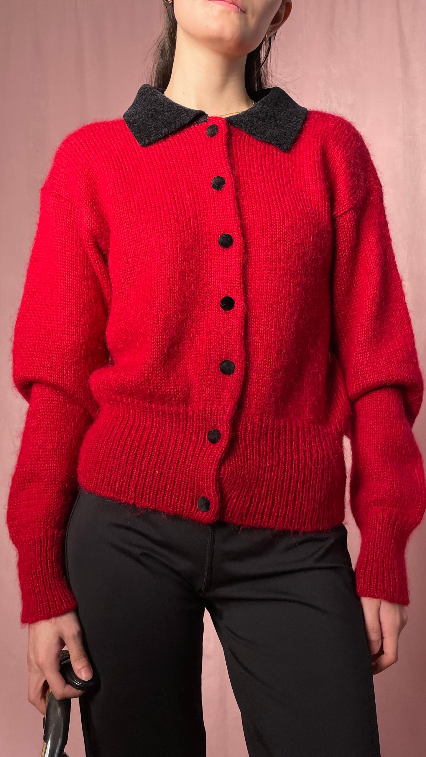 Knit Collar Cardigan