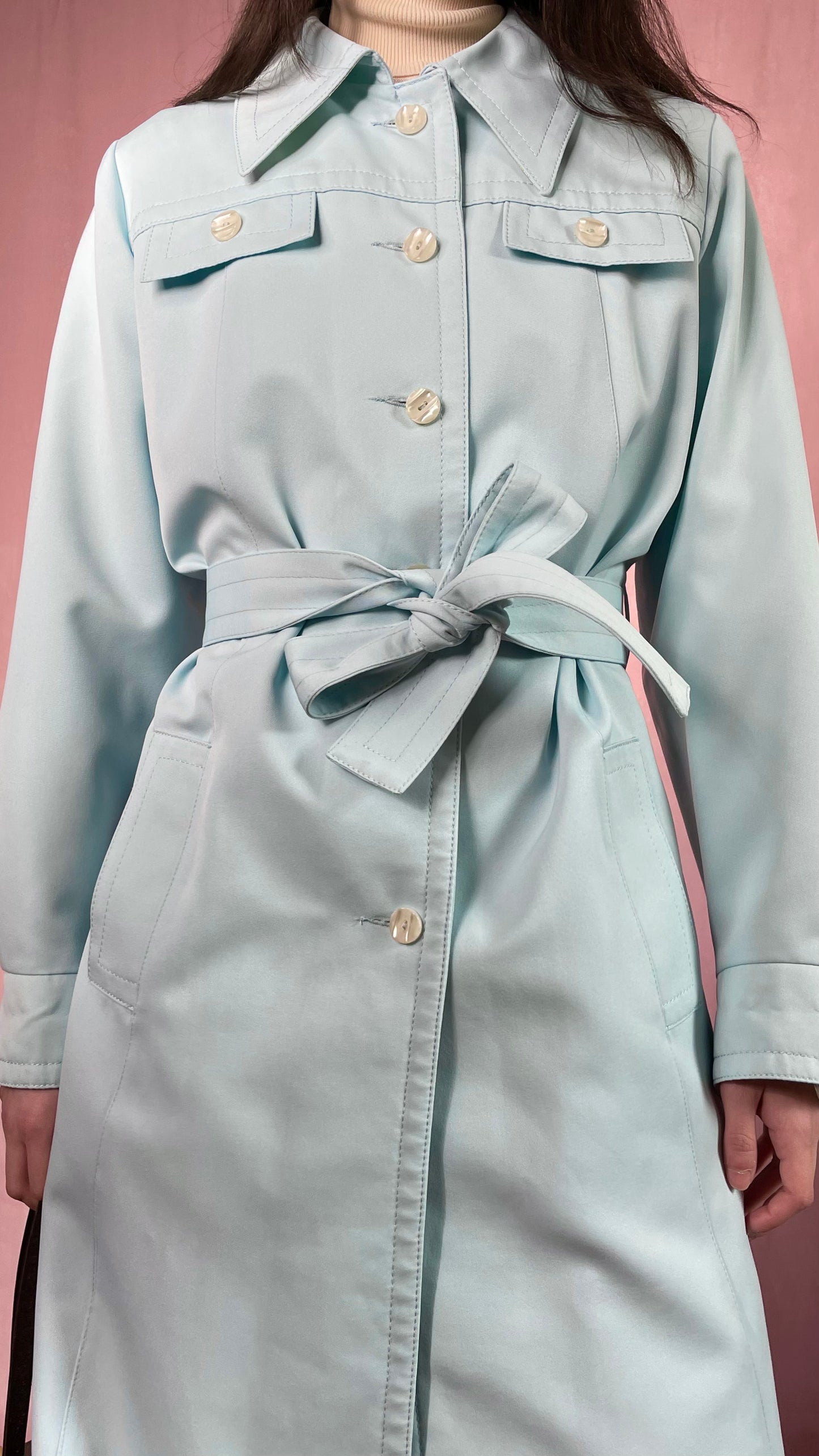 Baby Blue Trench Coat