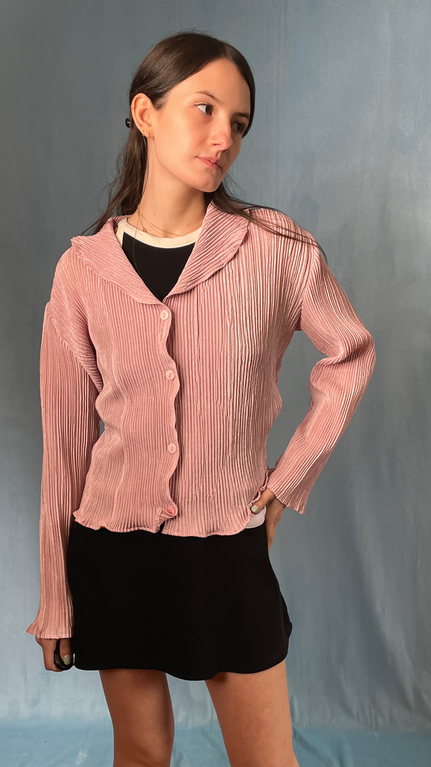 Pink Accordion Blazer