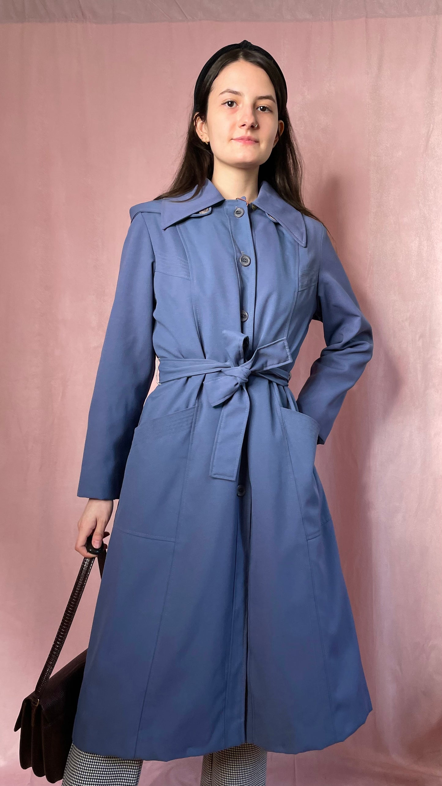 Slate Blue Trench Coat