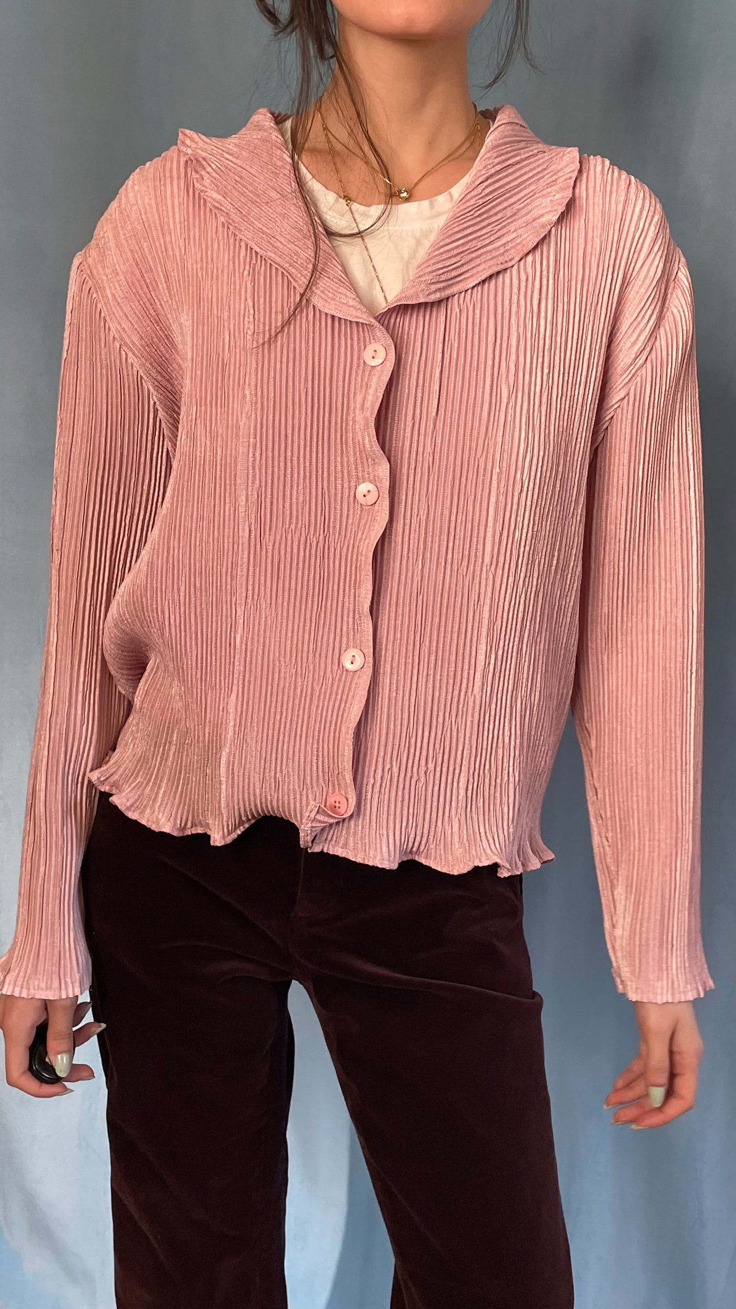 Pink Accordion Blazer