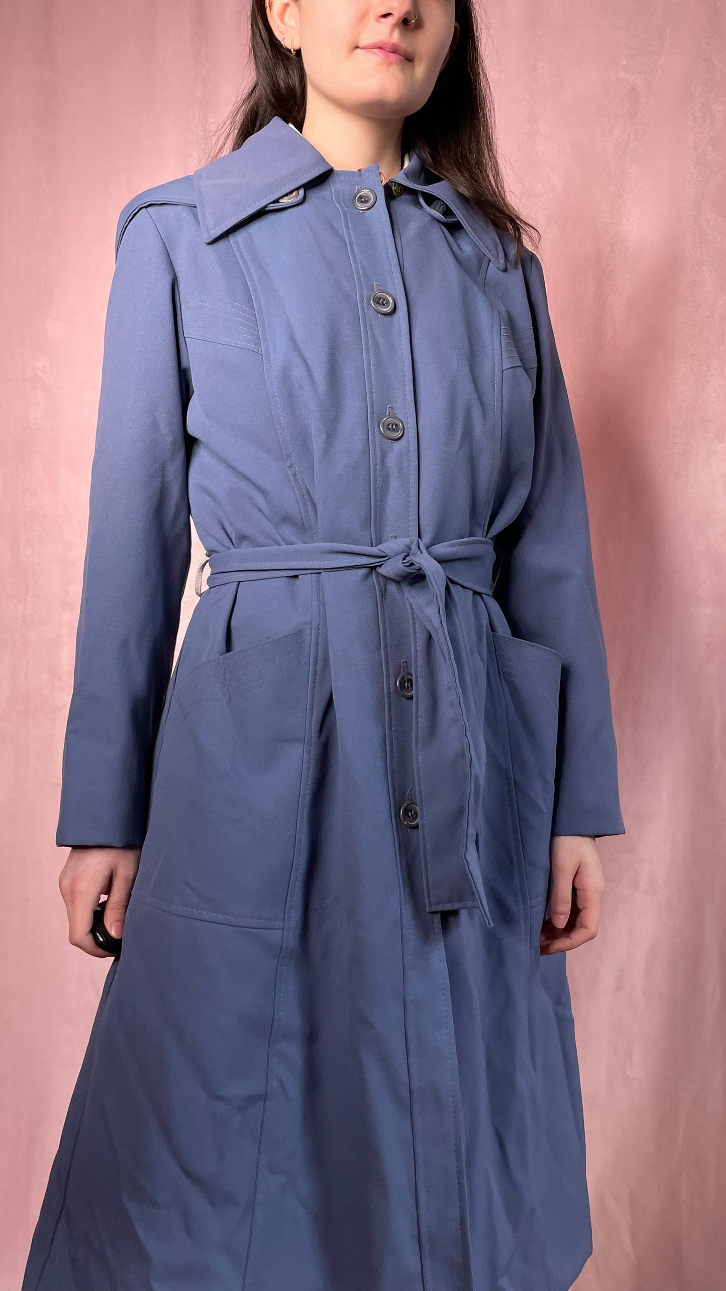 Slate Blue Trench Coat