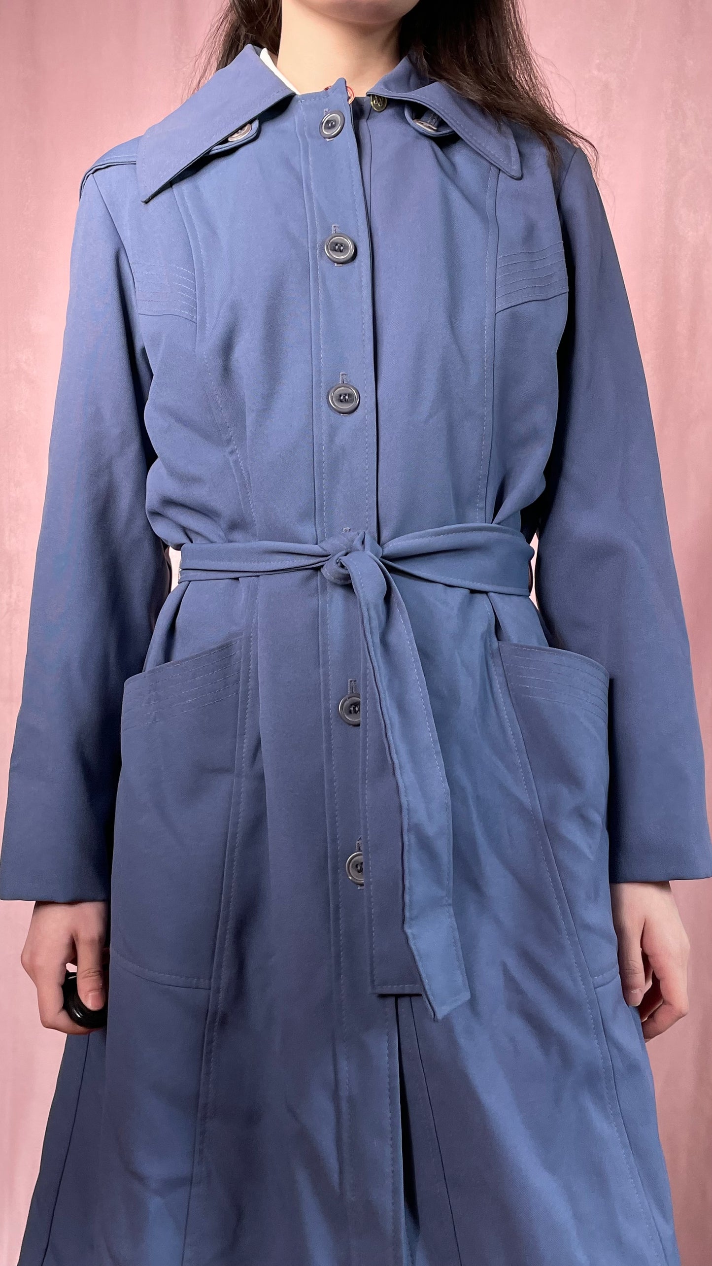 Slate Blue Trench Coat