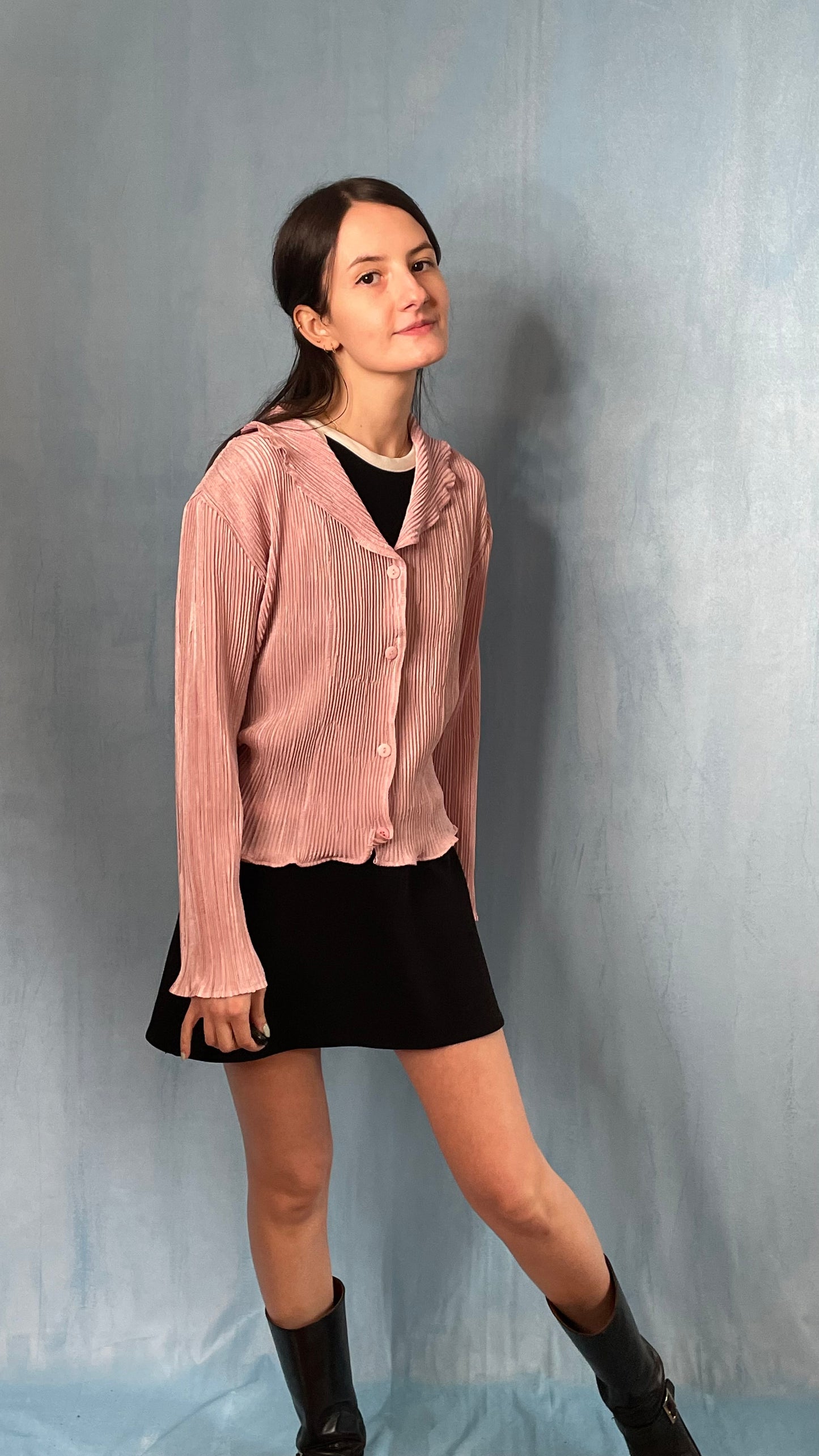 Pink Accordion Blazer