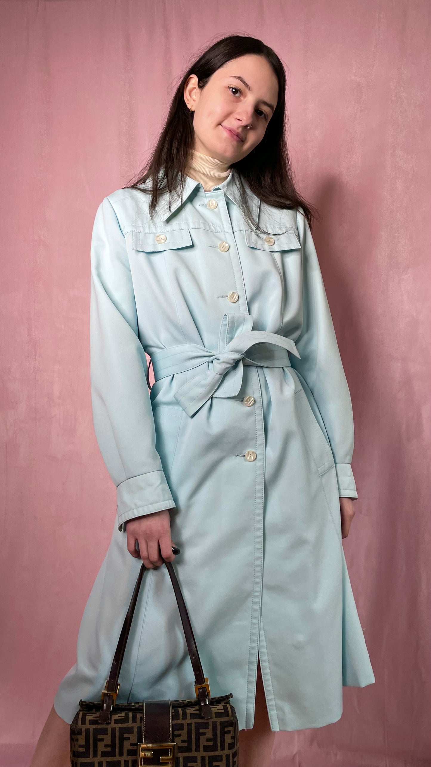 Baby Blue Trench Coat